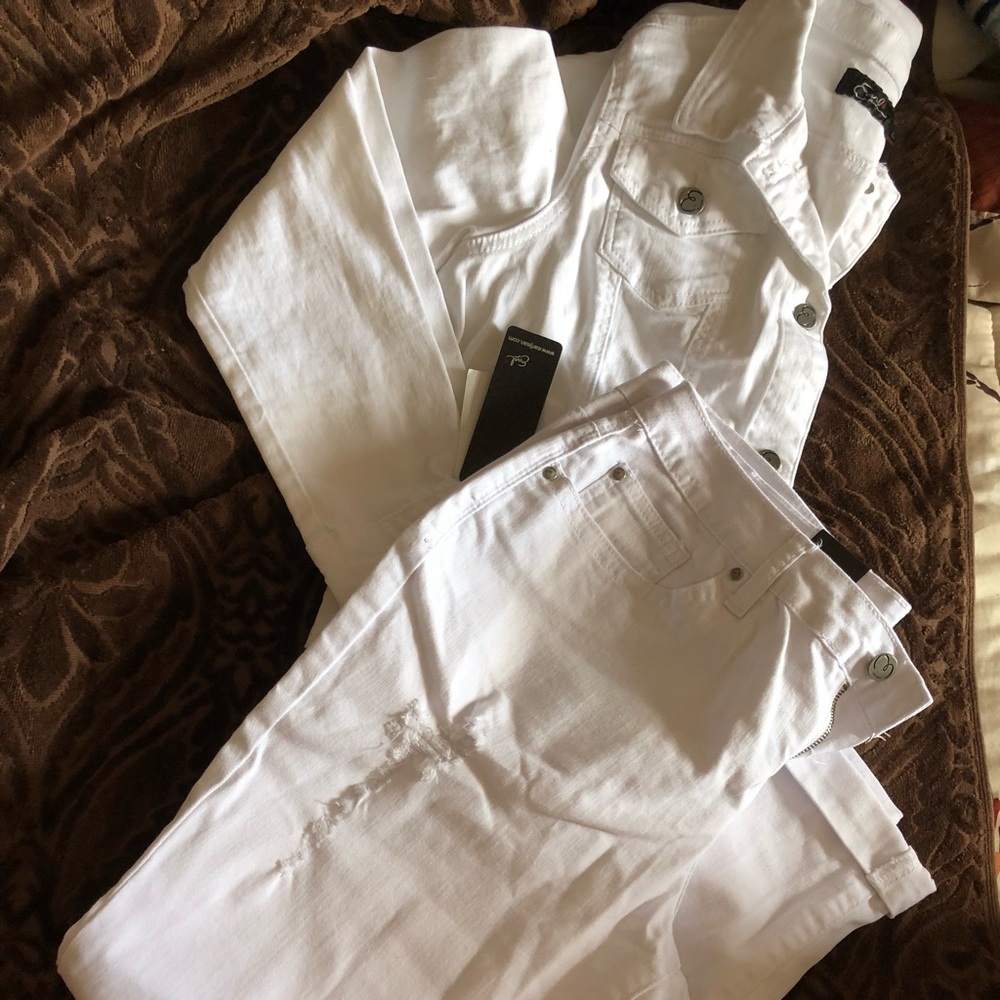 Denim white jeans & jacket